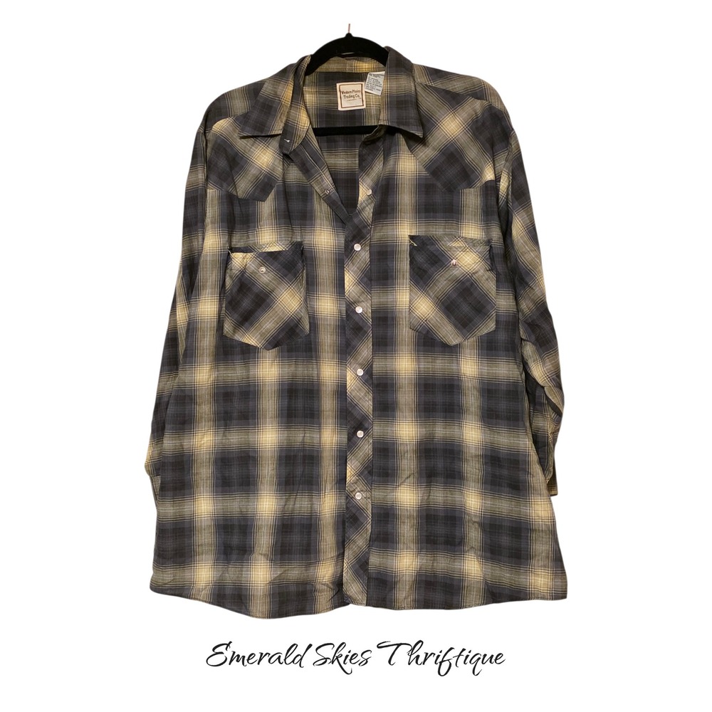 Men's western plains trading co pearl snap button down. Large. Free shipping